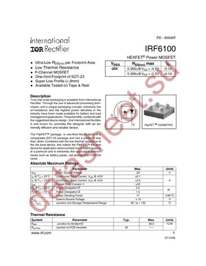 IRF6100 datasheet  